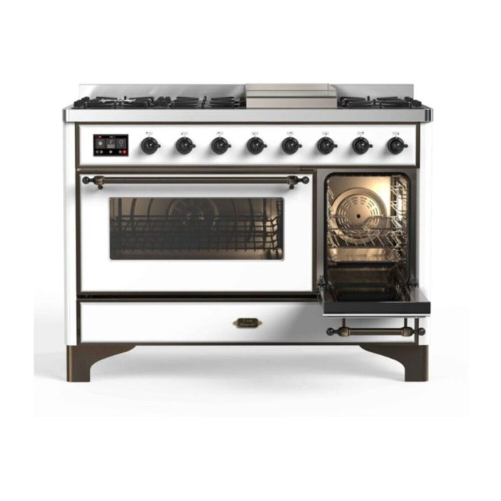 ILVE UM12F Majestic II 48 inch Dual Fuel Range with 8 Burners, Griddle