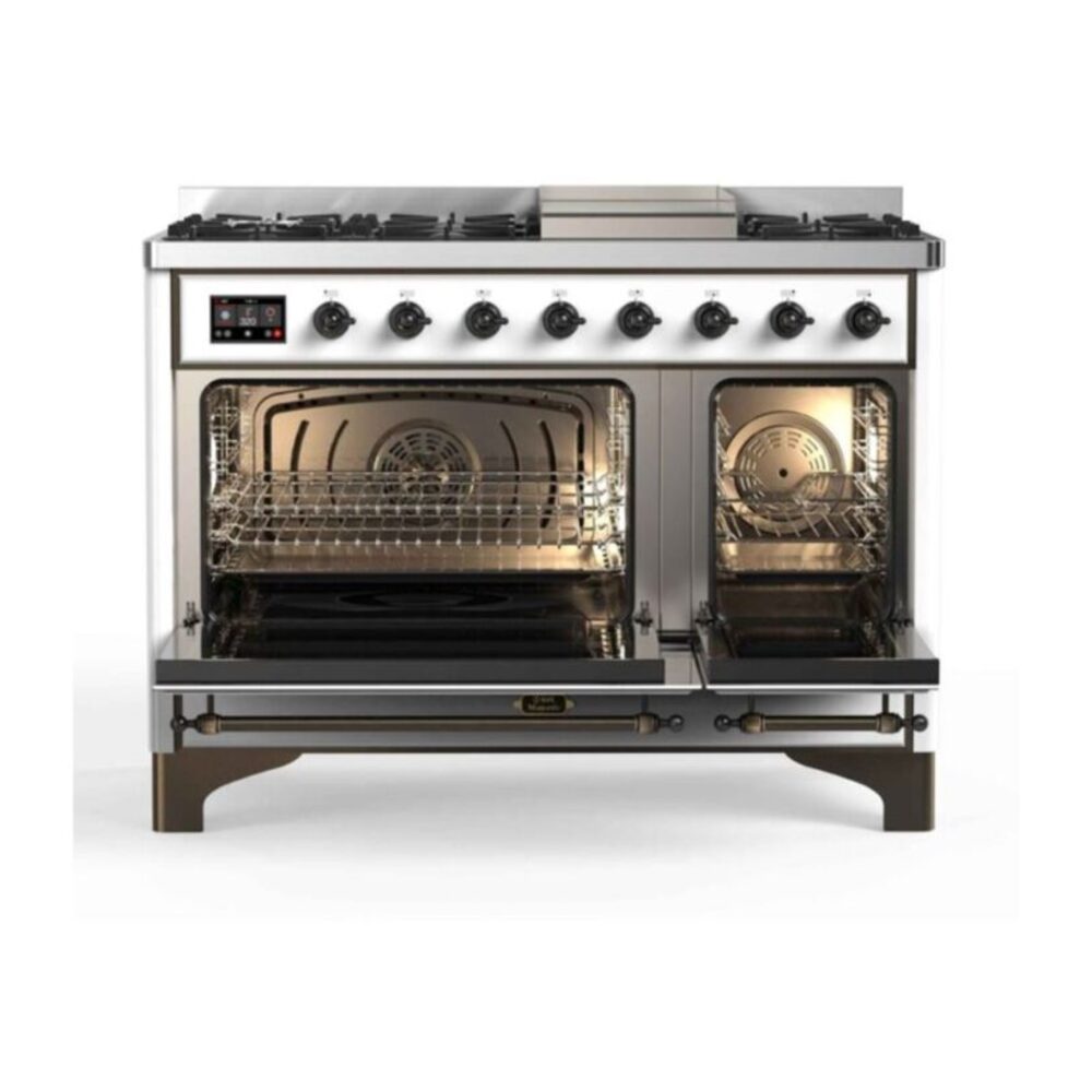 ILVE_UM12FDNS3RABLP_Majestic_II_48"_Dual_Fuel_Range_Top_Angle