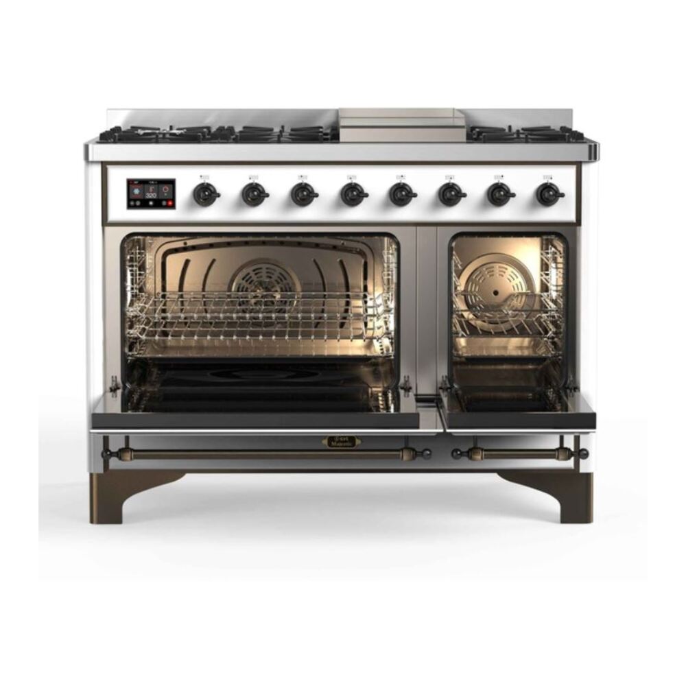 ILVE_UM12FDNS3RABLP_Majestic_II_48"_Dual_Fuel_Range_Top_Angle