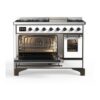 ILVE UM12F Majestic II 48 inch Dual Fuel Range with 8 Burners, Griddle