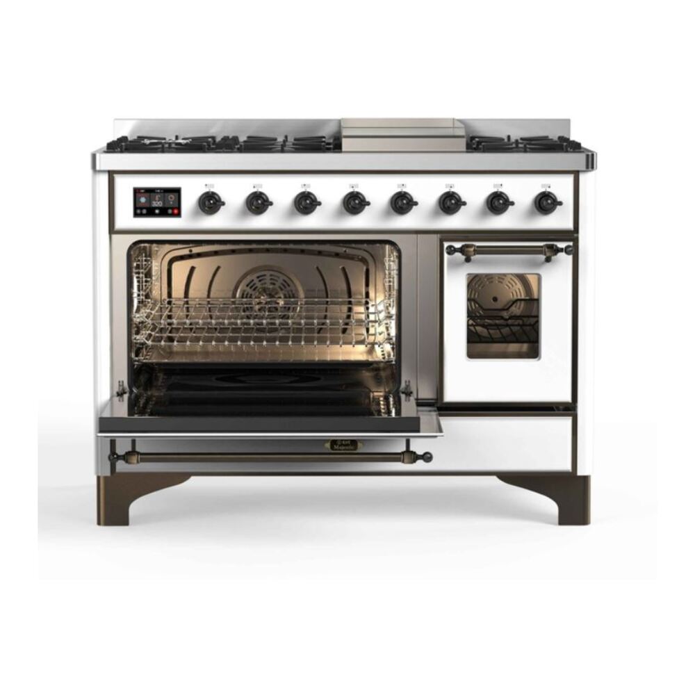 ILVE UM12F Majestic II 48 inch Dual Fuel Range with 8 Burners, Griddle