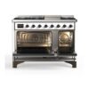 ILVE UM12F Majestic II 48 inch Dual Fuel Range with 8 Burners, Griddle