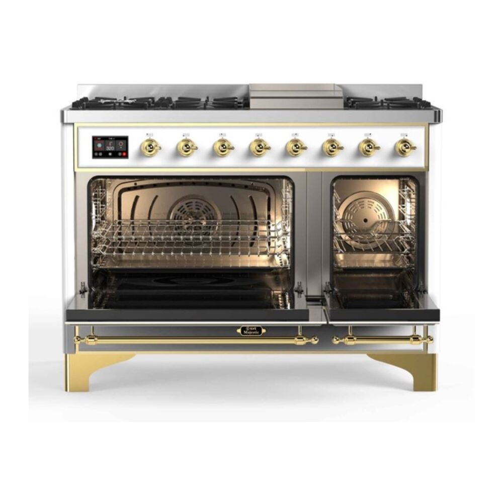 ILVE_UM12FDNS3RAGLP_Majestic_II_48"_Dual_Fuel_Range_Top_Angle