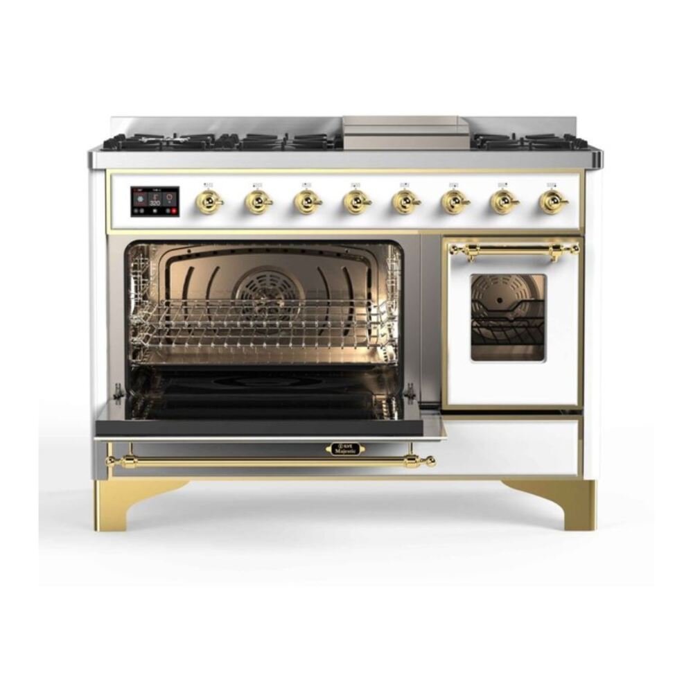 ILVE UM12F Majestic II 48 inch Dual Fuel Range with 8 Burners, Griddle
