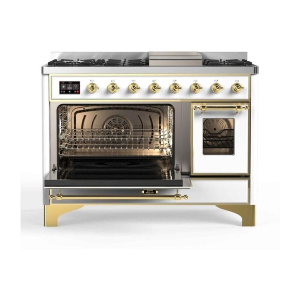 ILVE UM12F Majestic II 48 inch Dual Fuel Range with 8 Burners, Griddle
