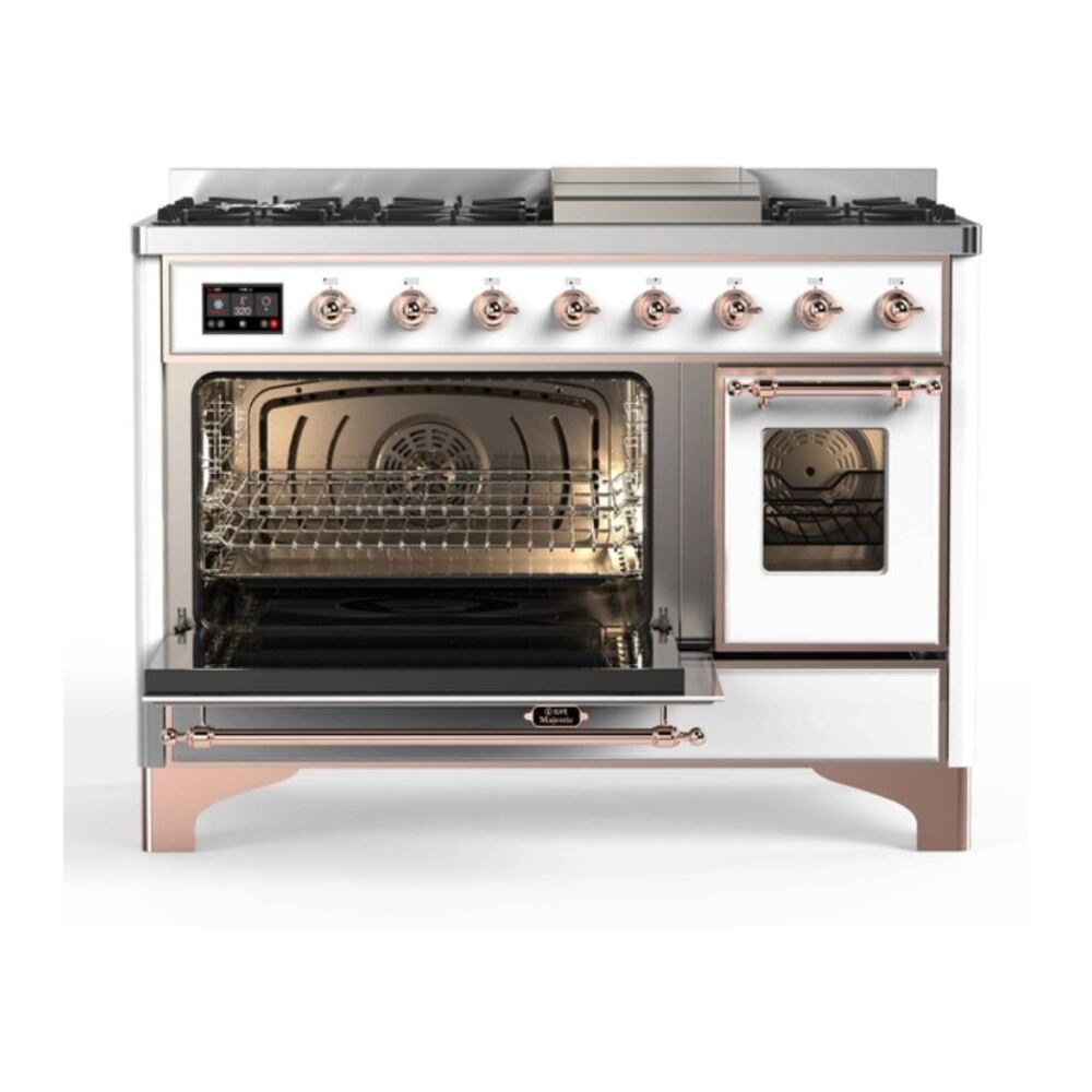 ILVE UM12F Majestic II 48 inch Dual Fuel Range with 8 Burners, Griddle