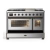 ILVE UM12F Majestic II 48 inch Dual Fuel Range with 8 Burners, Griddle