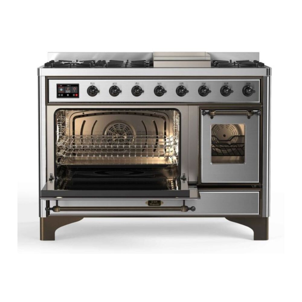 ILVE UM12F Majestic II 48 inch Dual Fuel Range with 8 Burners, Griddle