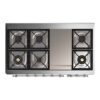 ILVE UM12F Majestic II 48 inch Dual Fuel Range with 8 Burners, Griddle