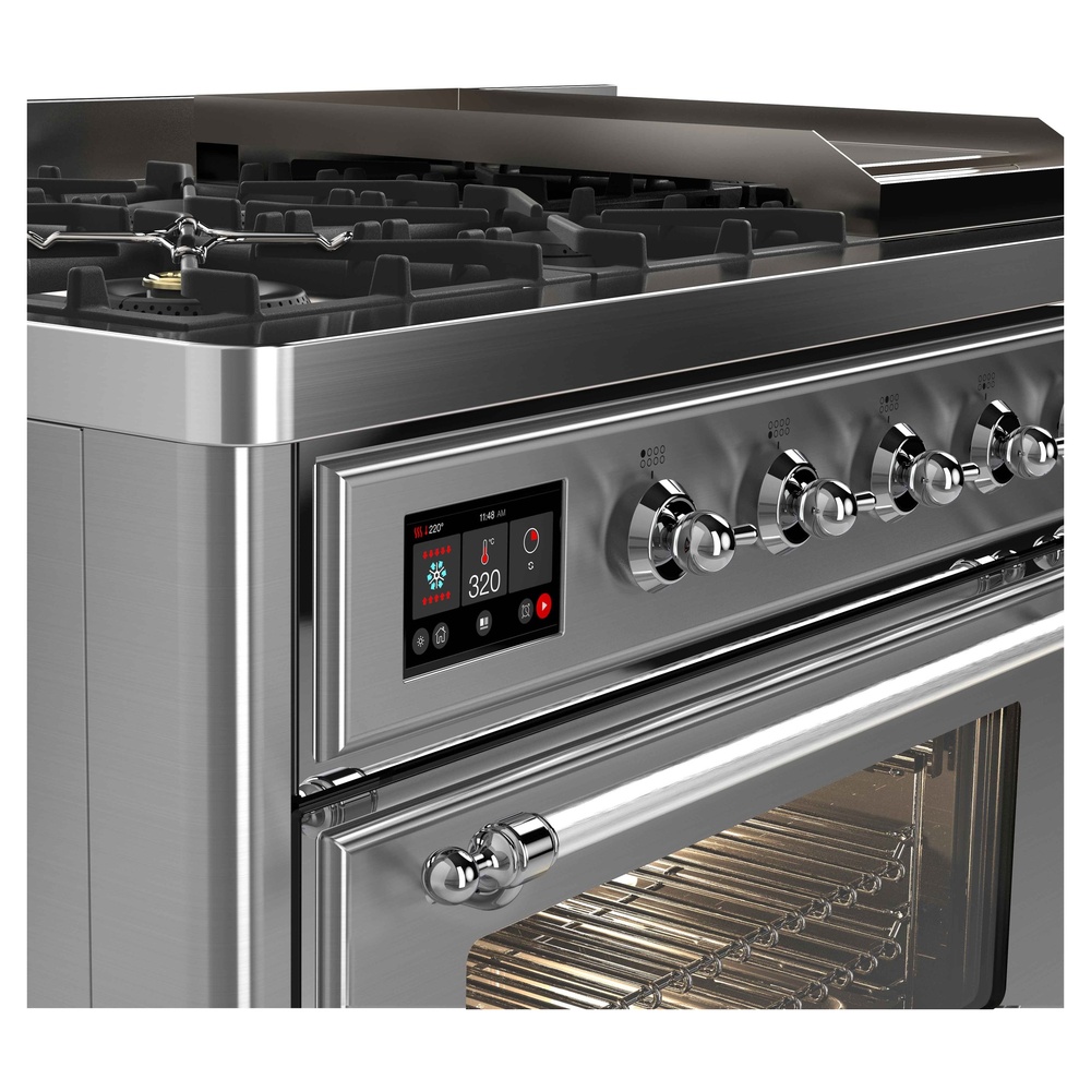 ILVE_UM12FDNS3SSCLP_Majestic_II_48"_Dual_Fuel_Range_front