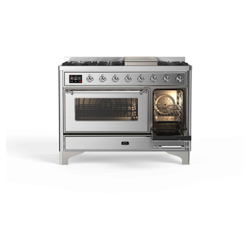 ILVE_UM12FDNS3SSCLP_Majestic_II_48"_Dual_Fuel_Range_right_oven