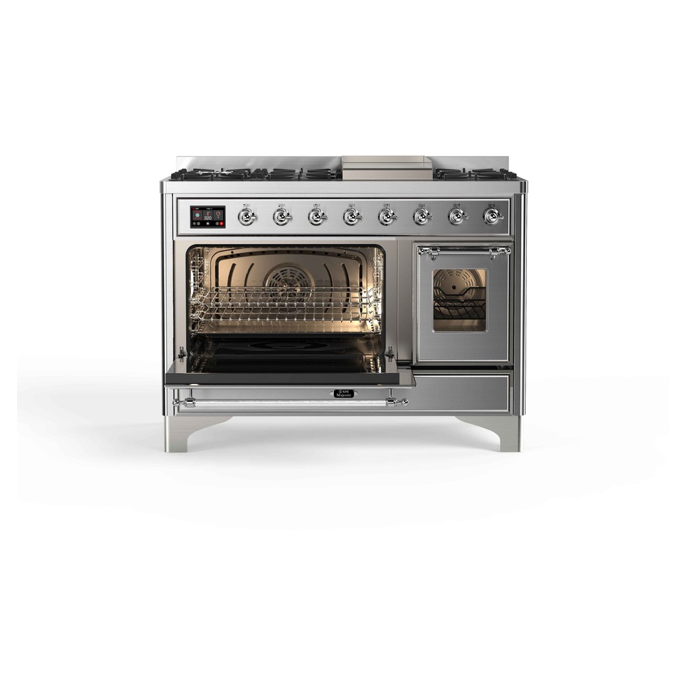 ILVE_UM12FDNS3SSC_Majestic_II_48"_Dual_Fuel_Range_left_oven