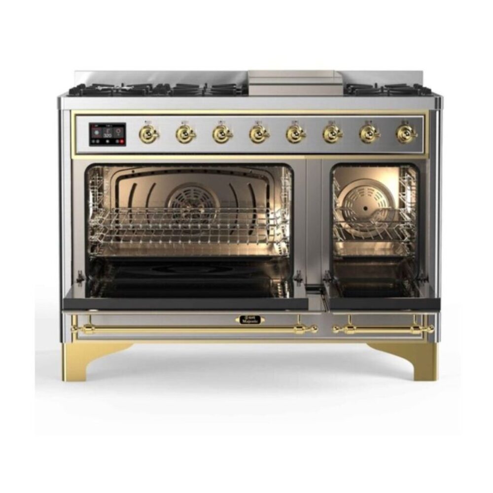 ILVE_UM12FDNS3SSGLP_Majestic_II_48"_Dual_Fuel_Range_oven_opened