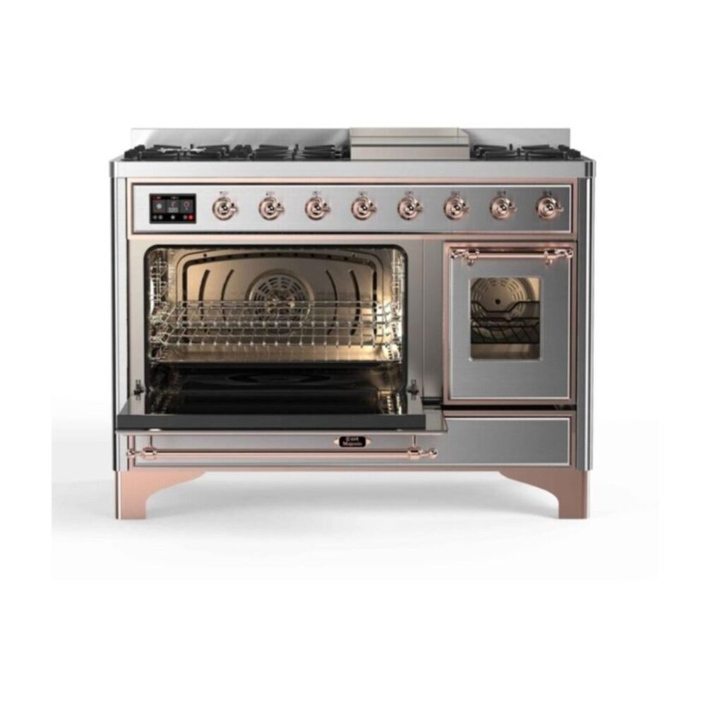 ILVE UM12F Majestic II 48 inch Dual Fuel Range with 8 Burners, Griddle