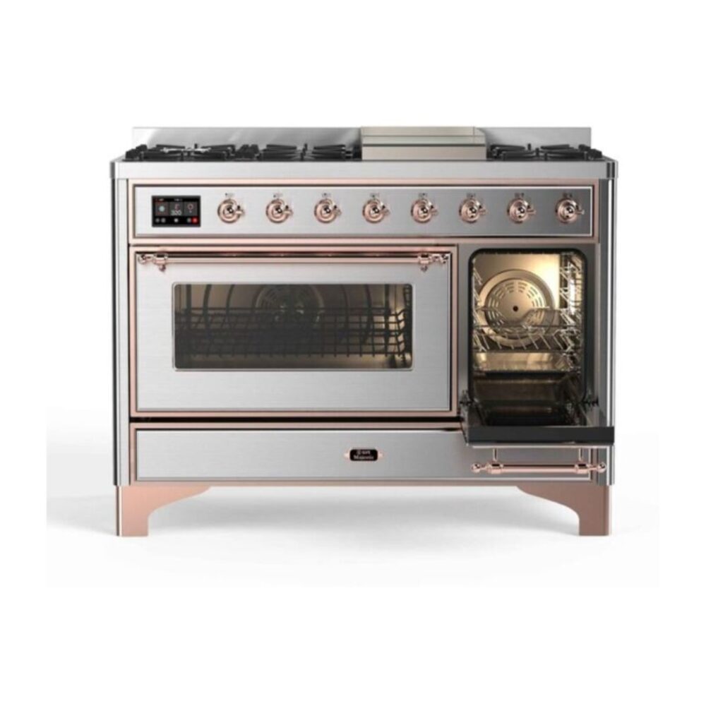 ILVE UM12F Majestic II 48 inch Dual Fuel Range with 8 Burners, Griddle
