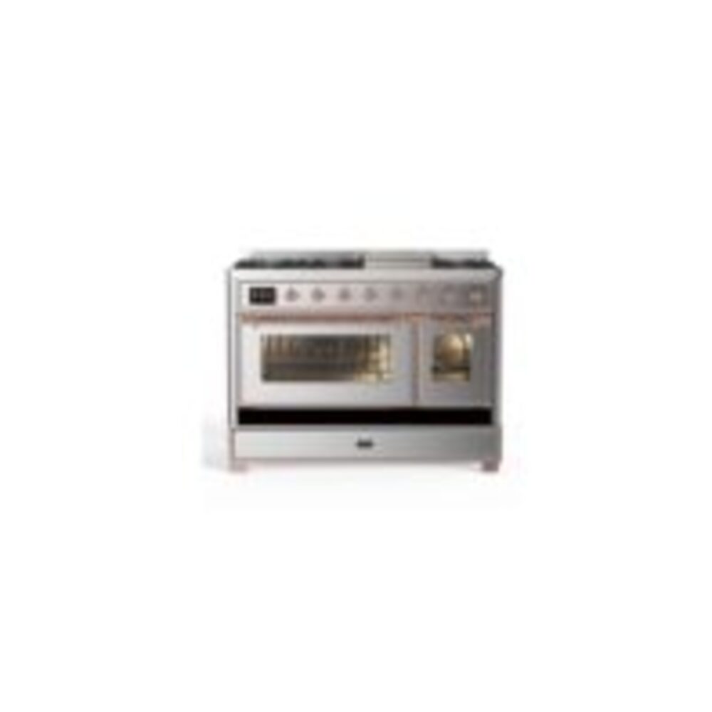 ILVE UM12F Majestic II 48 inch Dual Fuel Range with 8 Burners, Griddle
