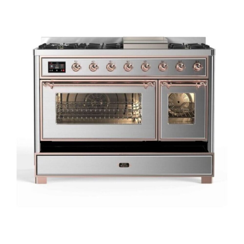 ILVE UM12F Majestic II 48 inch Dual Fuel Range with 8 Burners, Griddle