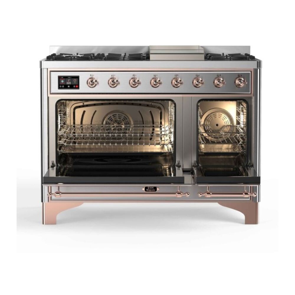 ILVE UM12F Majestic II 48 inch Dual Fuel Range with 8 Burners, Griddle