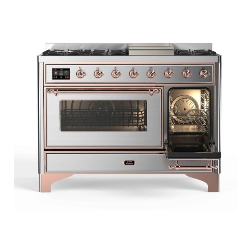 ILVE UM12F Majestic II 48 inch Dual Fuel Range with 8 Burners, Griddle