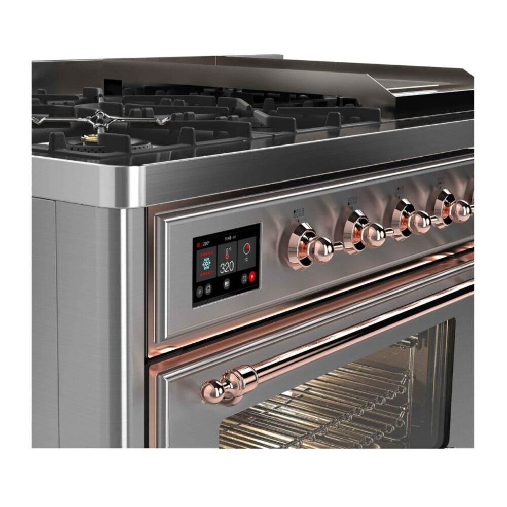 ILVE UM12F Majestic II 48 inch Dual Fuel Range with 8 Burners, Griddle