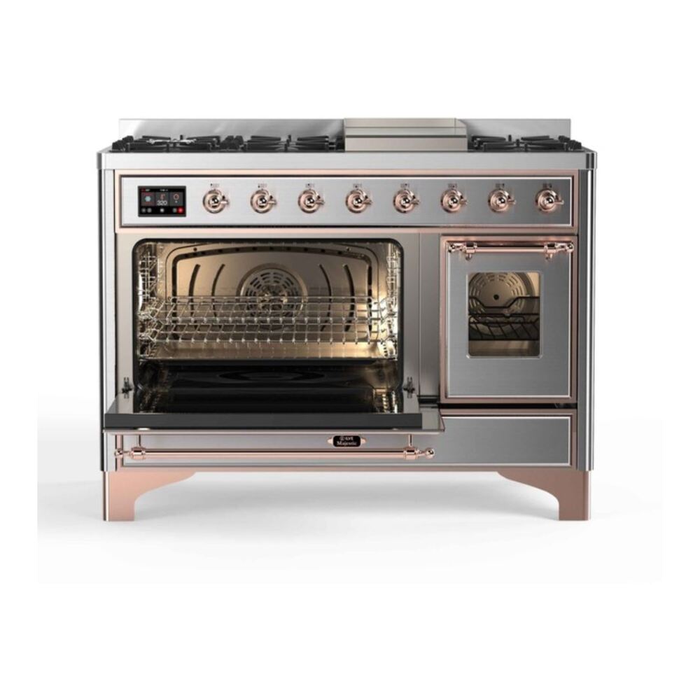 ILVE UM12F Majestic II 48 inch Dual Fuel Range with 8 Burners, Griddle