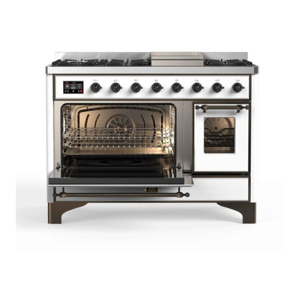ILVE UM12F Majestic II 48 inch Dual Fuel Range with 8 Burners, Griddle