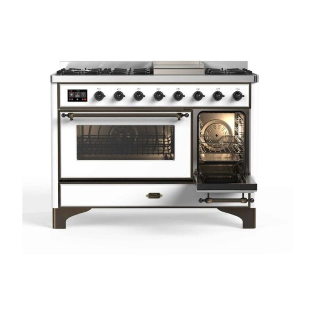 ILVE UM12F Majestic II 48 inch Dual Fuel Range with 8 Burners, Griddle