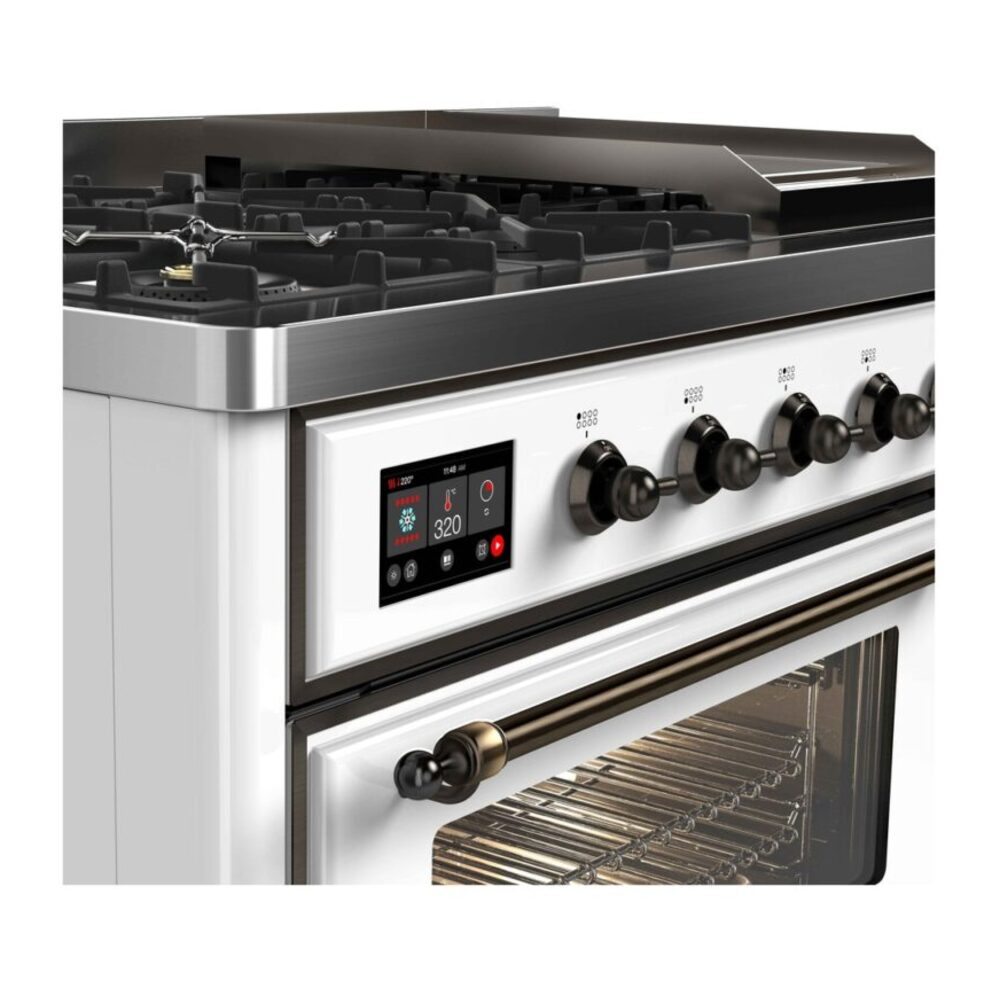 ILVE UM12F Majestic II 48 inch Dual Fuel Range with 8 Burners, Griddle