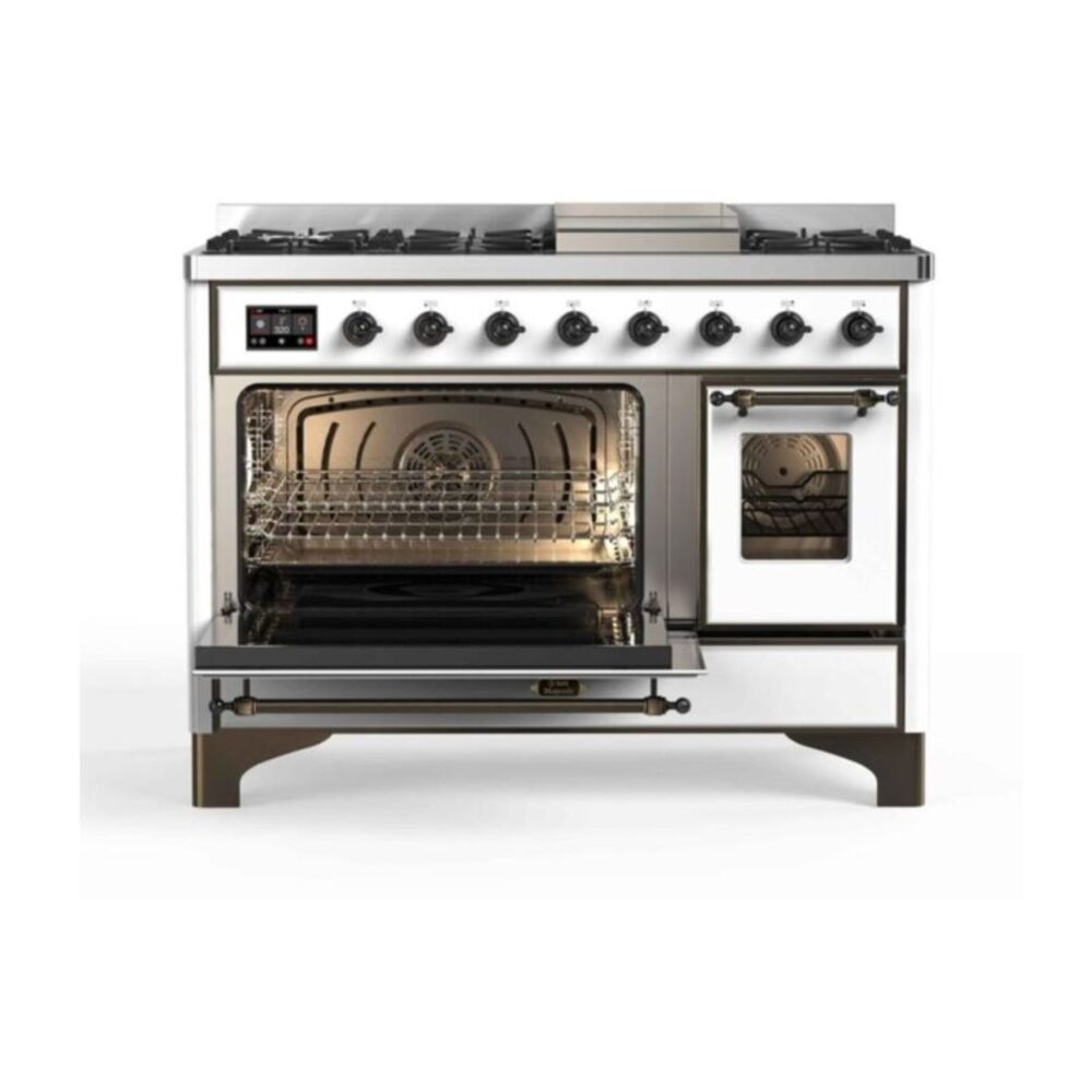 ILVE UM12F Majestic II 48 inch Dual Fuel Range with 8 Burners, Griddle