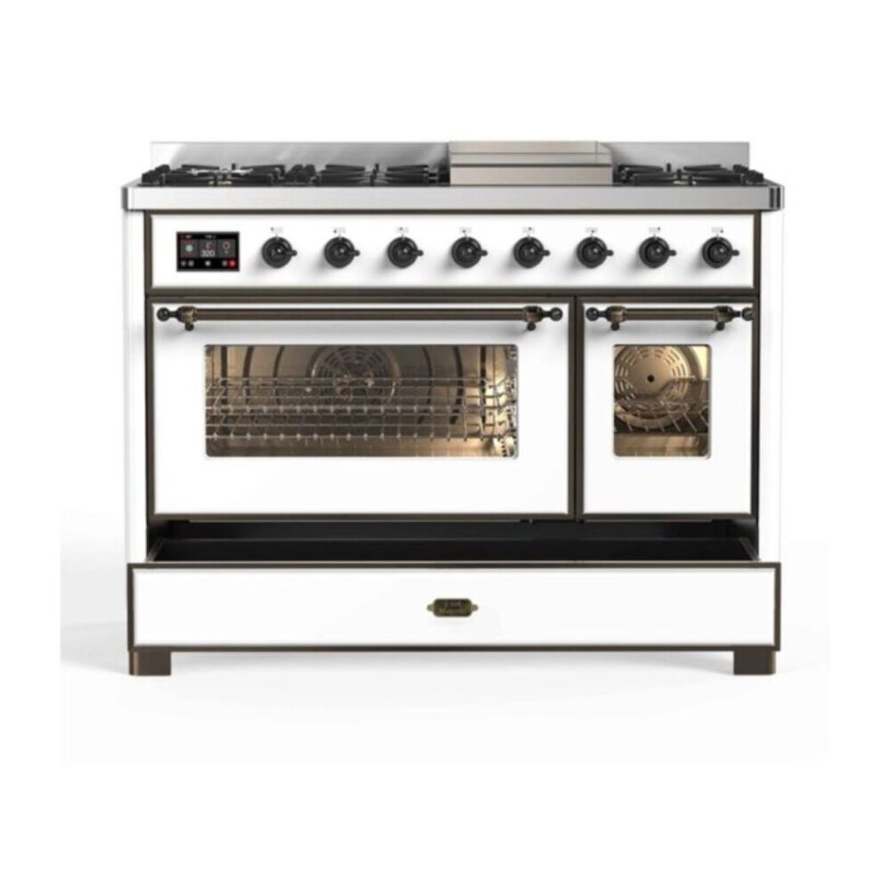ILVE UM12F Majestic II 48 inch Dual Fuel Range with 8 Burners, Griddle
