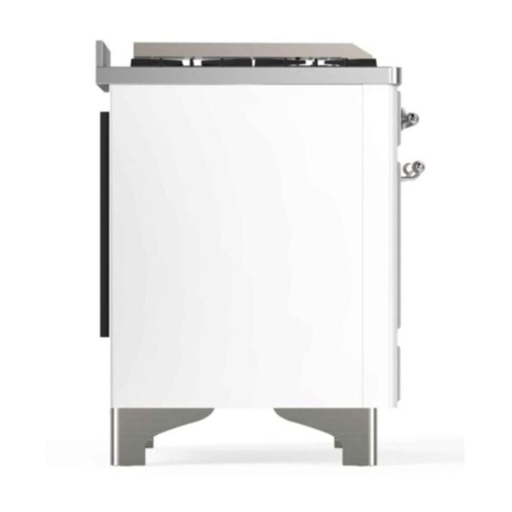 ILVE_UM12FDNS3WHCLP_Majestic_II_48"_Dual_Fuel_Range_Left_Angle