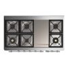 ILVE UM12F Majestic II 48 inch Dual Fuel Range with 8 Burners, Griddle