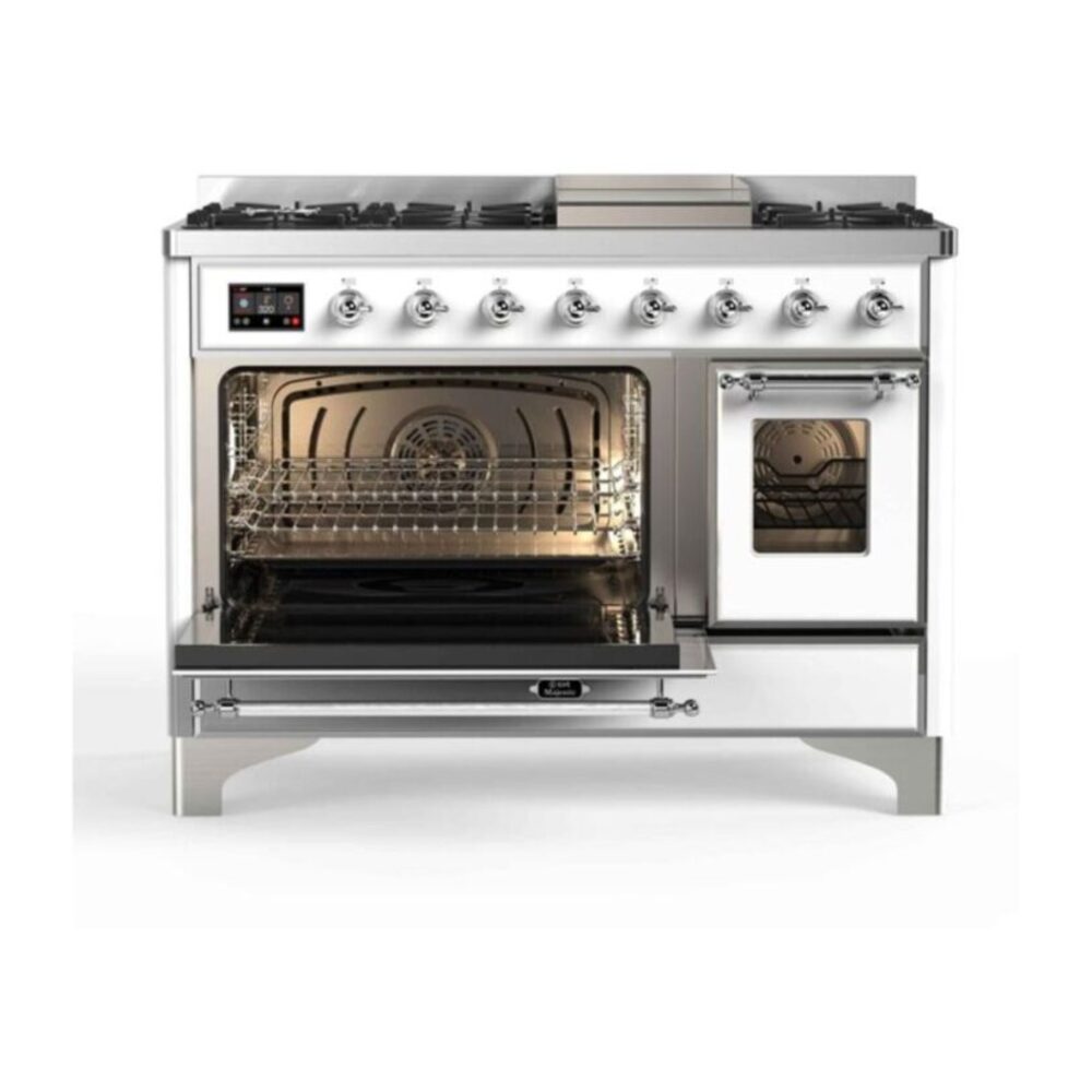 ILVE UM12F Majestic II 48 inch Dual Fuel Range with 8 Burners, Griddle