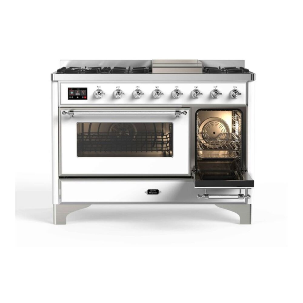 ILVE UM12F Majestic II 48 inch Dual Fuel Range with 8 Burners, Griddle