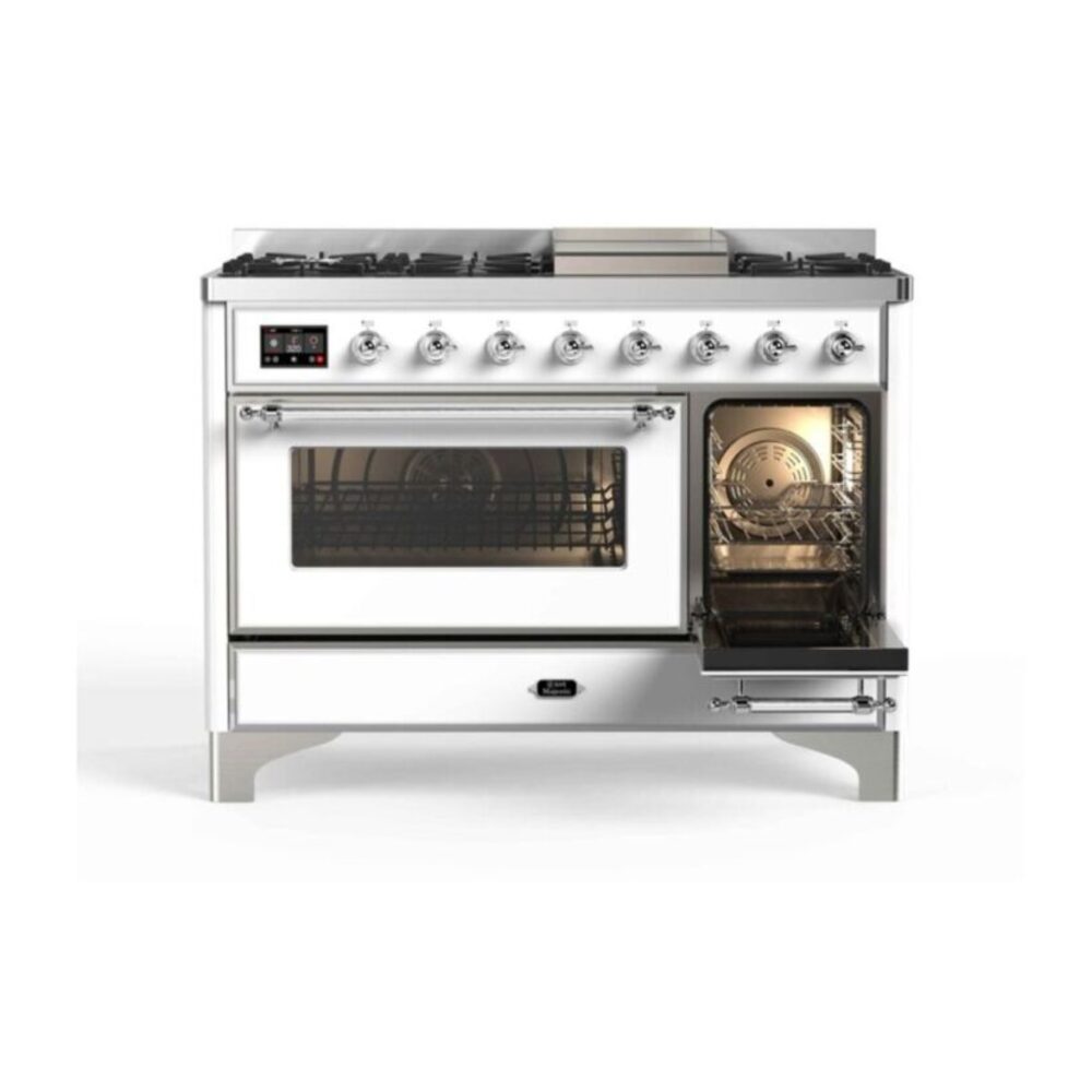 ILVE UM12F Majestic II 48 inch Dual Fuel Range with 8 Burners, Griddle