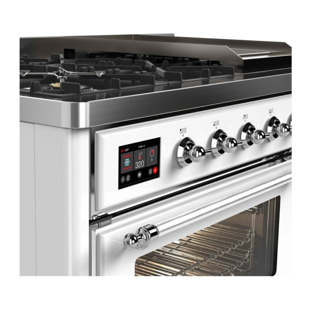 ILVE UM12F Majestic II 48 inch Dual Fuel Range with 8 Burners, Griddle