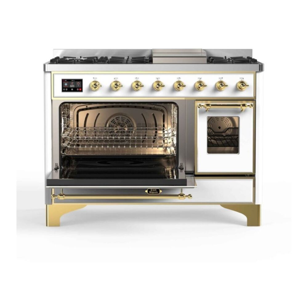 ILVE_UM12FDNS3WHGLP_Majestic_II_48"_Dual_Fuel_Range_left_oven