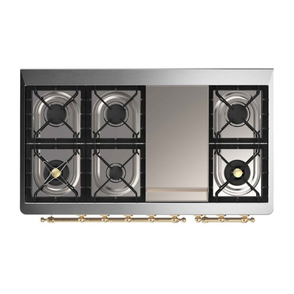ILVE UM12F Majestic II 48 inch Dual Fuel Range with 8 Burners, Griddle