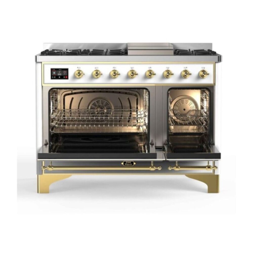 ILVE_UM12FDNS3WHG_Majestic_II_48"_Dual_Fuel_Range_oven_opened