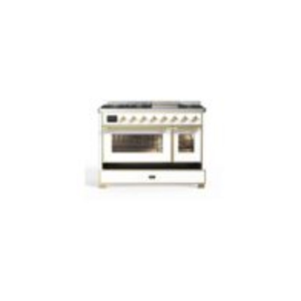 ILVE_UM12FDNS3WHG_Majestic_II_48"_Dual_Fuel_Range_drawer_opened