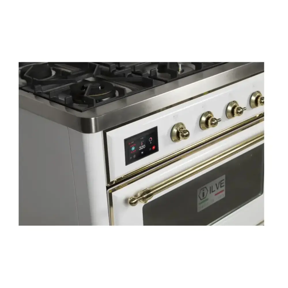 ILVE_UM12FDNS3WHG_Majestic_II_48"_Dual_Fuel_Range_controls