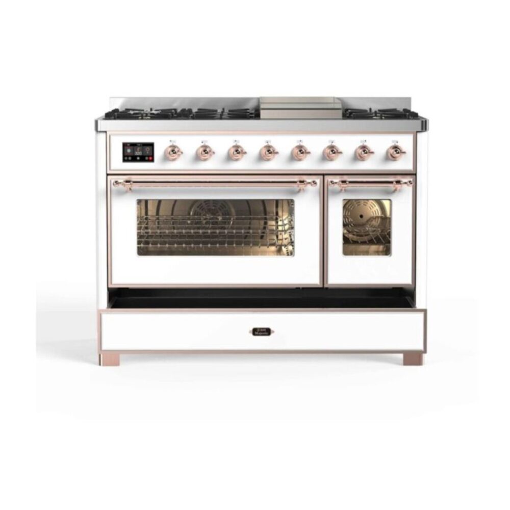 ILVE UM12F Majestic II 48 inch Dual Fuel Range with 8 Burners, Griddle