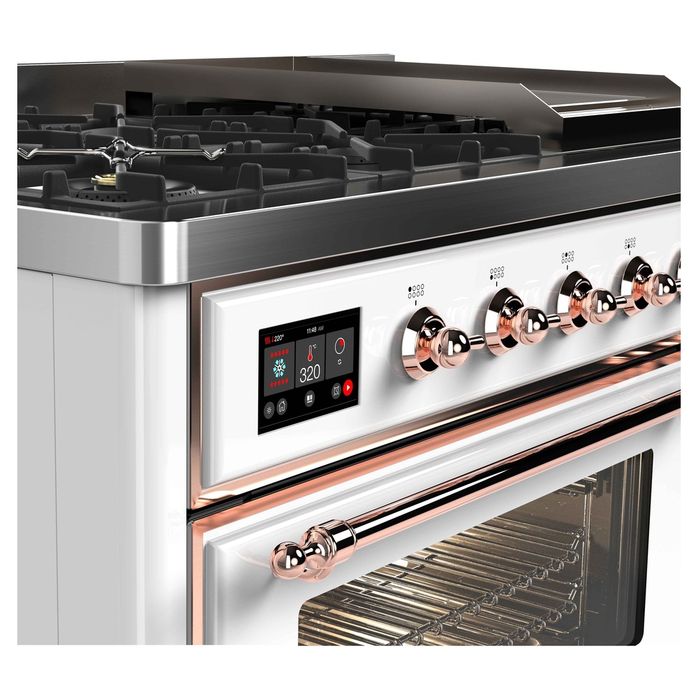 ILVE UM12F Majestic II 48 inch Dual Fuel Range with 8 Burners, Griddle