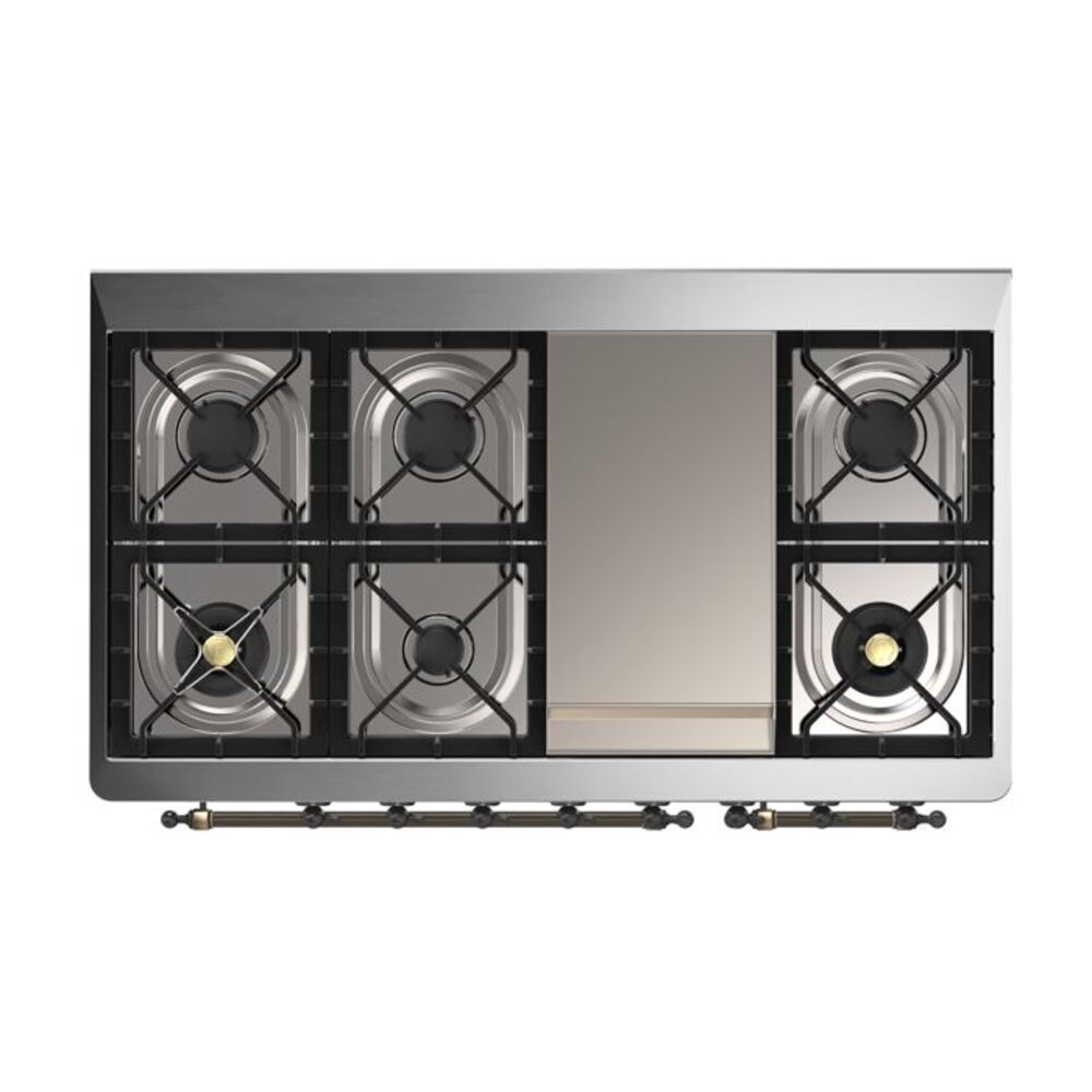 ILVE UM12F Majestic II 48 inch Dual Fuel Range with 8 Burners, Griddle