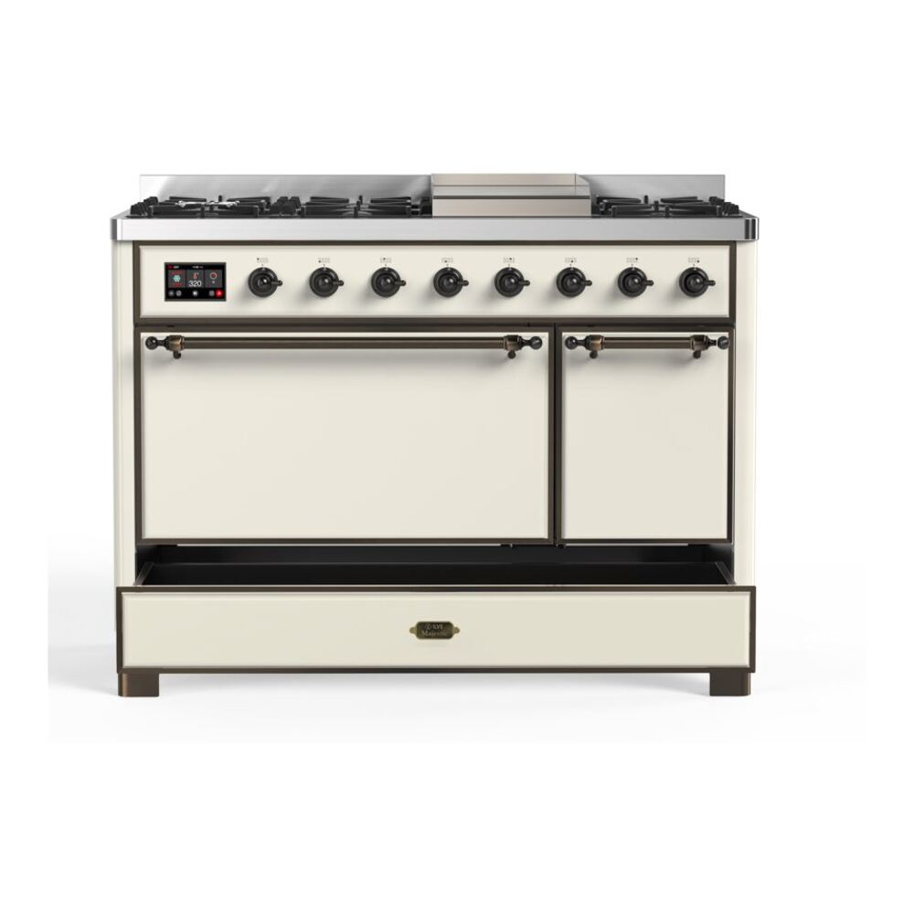ILVE UM12F Majestic II 48 inch Dual Fuel Range with 8 Burners, Griddle
