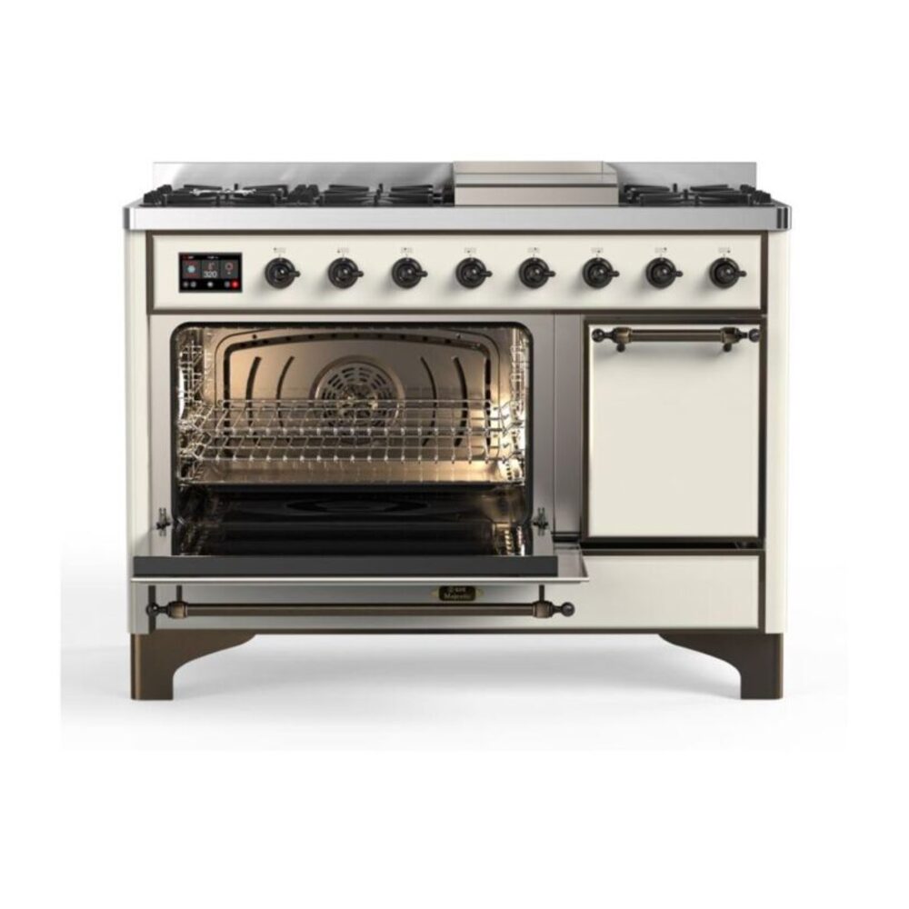 ILVE_UM12FDQNS3AWBLP_Majestic_II_48"_Dual_Fuel_Range_Left_Angle
