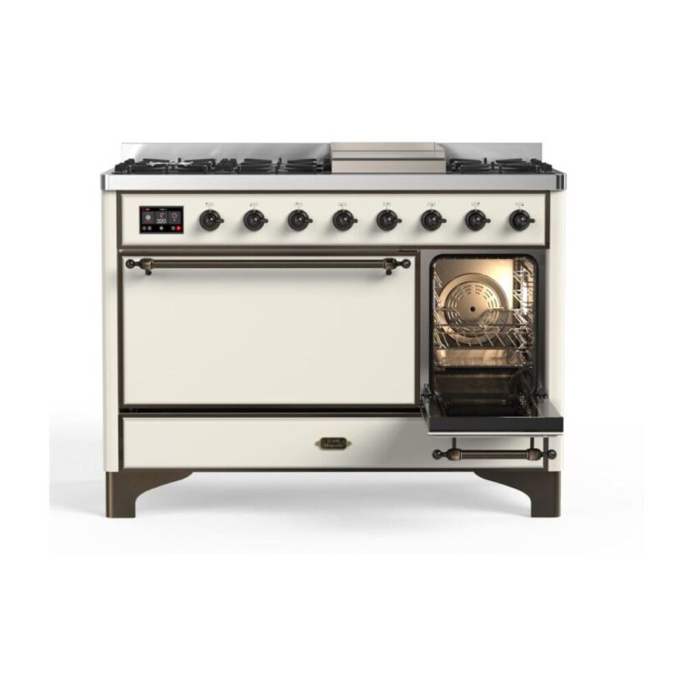 ILVE_UM12FDQNS3AWBLP_Majestic_II_48"_Dual_Fuel_Range_Right_Angle