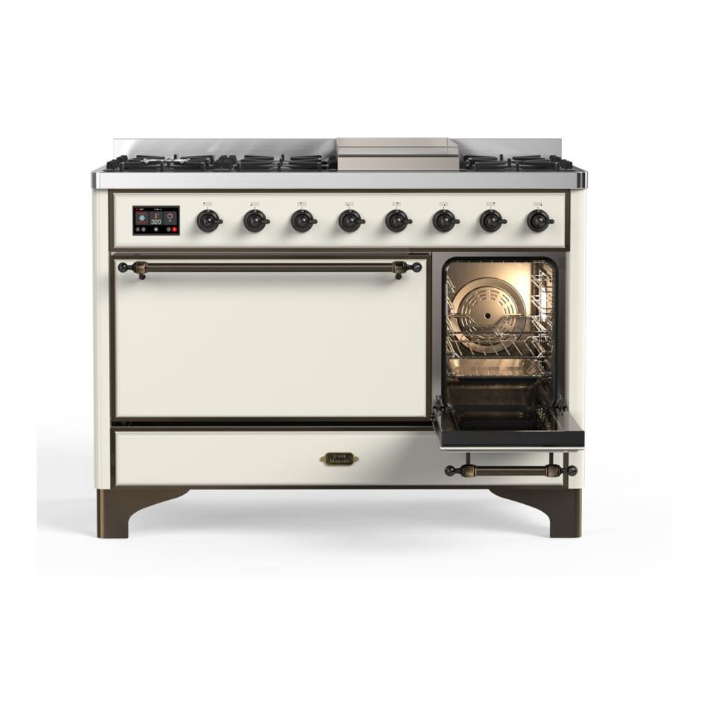 ILVE_UM12FDQNS3AWBLP_Majestic_II_48"_Dual_Fuel_Range_Right_Angle