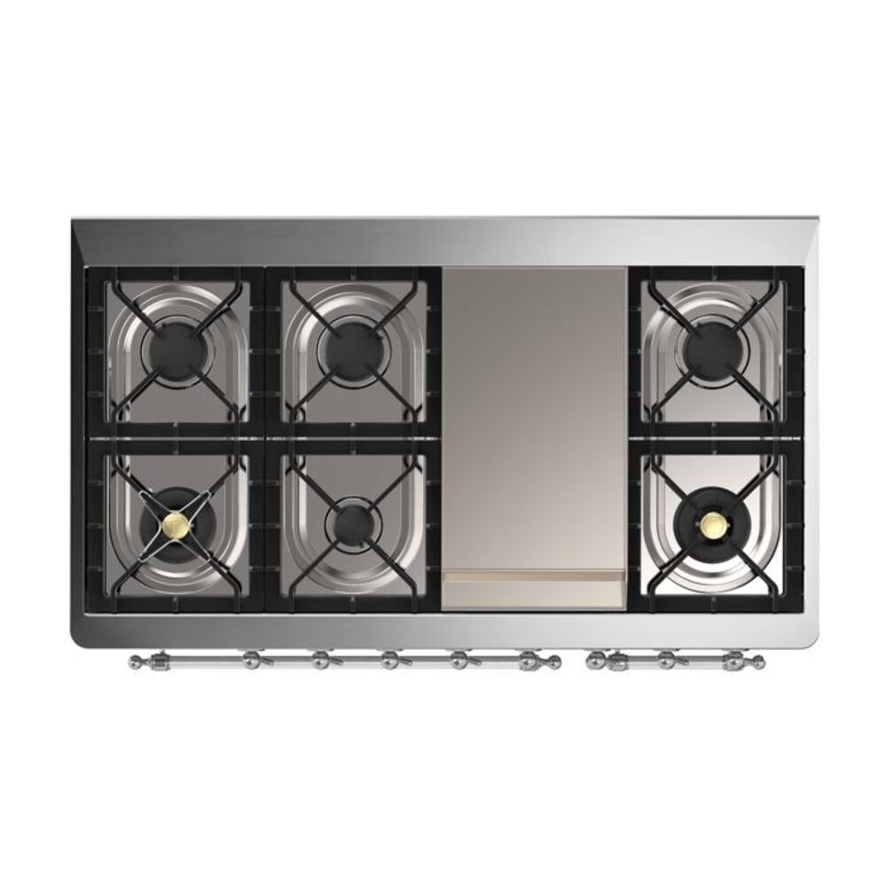 ILVE UM12F Majestic II 48 inch Dual Fuel Range with 8 Burners, Griddle
