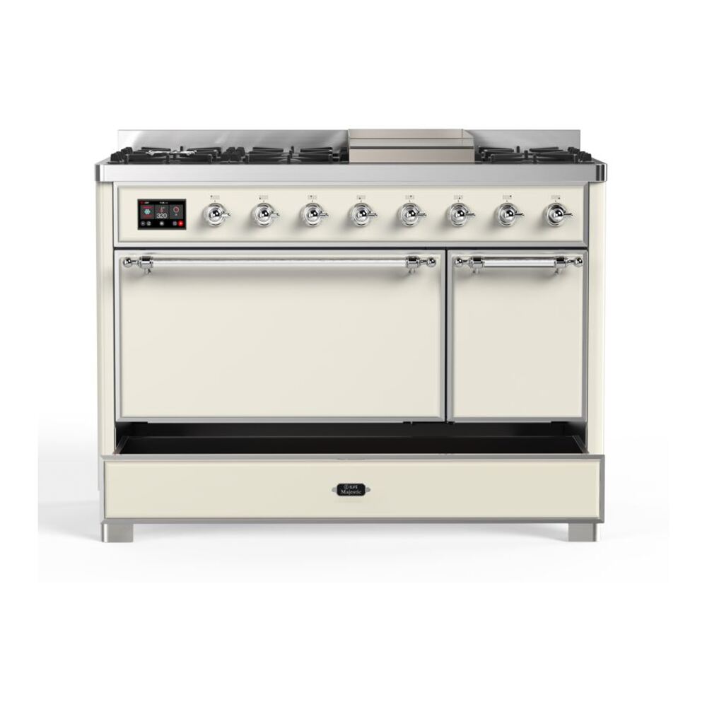 ILVE UM12F Majestic II 48 inch Dual Fuel Range with 8 Burners, Griddle